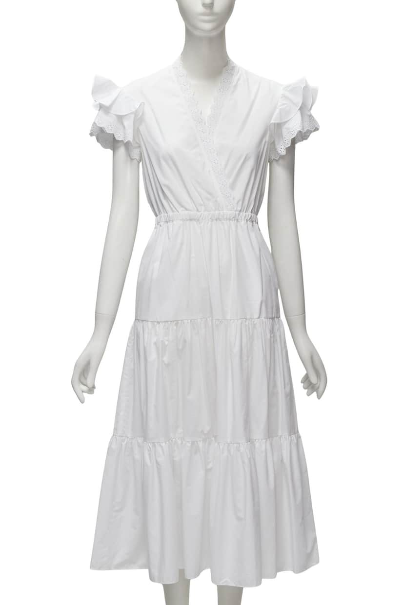 PHILOSOPHY DI LORENZO SERAFINI White Butterfly Dress White Cotton Never worn, with tag - Front View