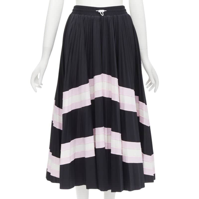 Valentino Garavani Patchwork Pleated Skirt Pink Polyamide Never worn - Front View