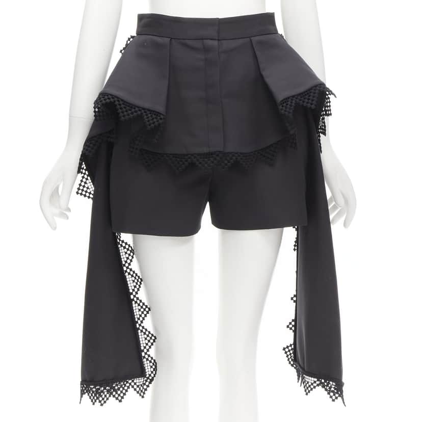 Alexander McQueen Peplum Layer Shorts Black Never worn - Front View