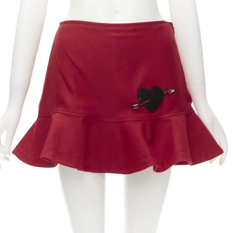 Valentino Garavani Heart Flared Shorts Red Polyester Never worn - Front View