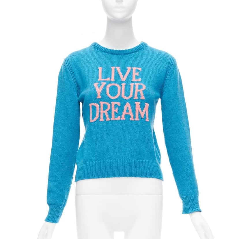 Alberta Ferretti Dream Cashmere Sweater Blue Cashmere Never worn - Front View