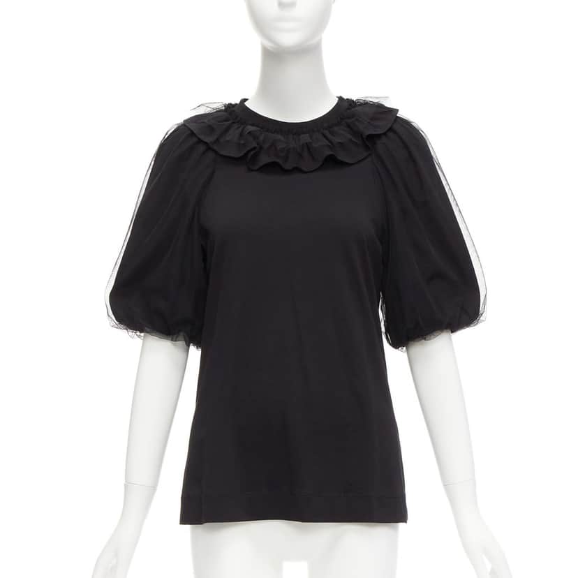 Simone Rocha Sheer Puff Top Black Cotton Never worn - Front View