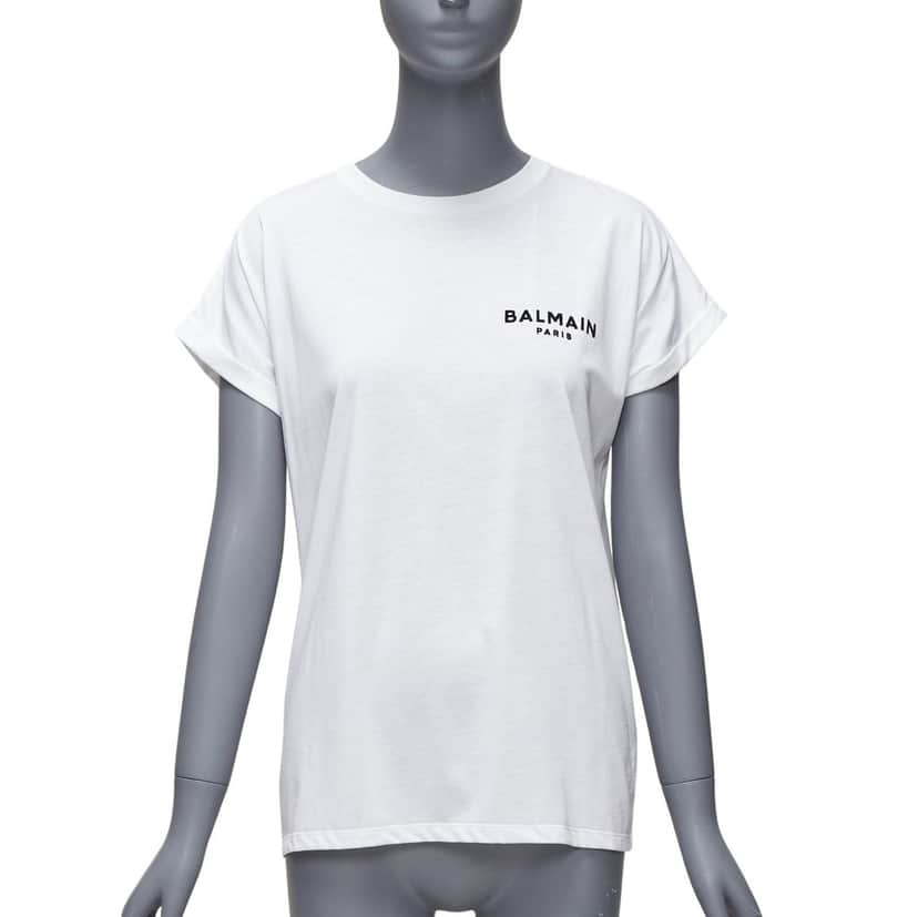 Balmain Logo Cotton Shirt White Cotton Never worn - Front View