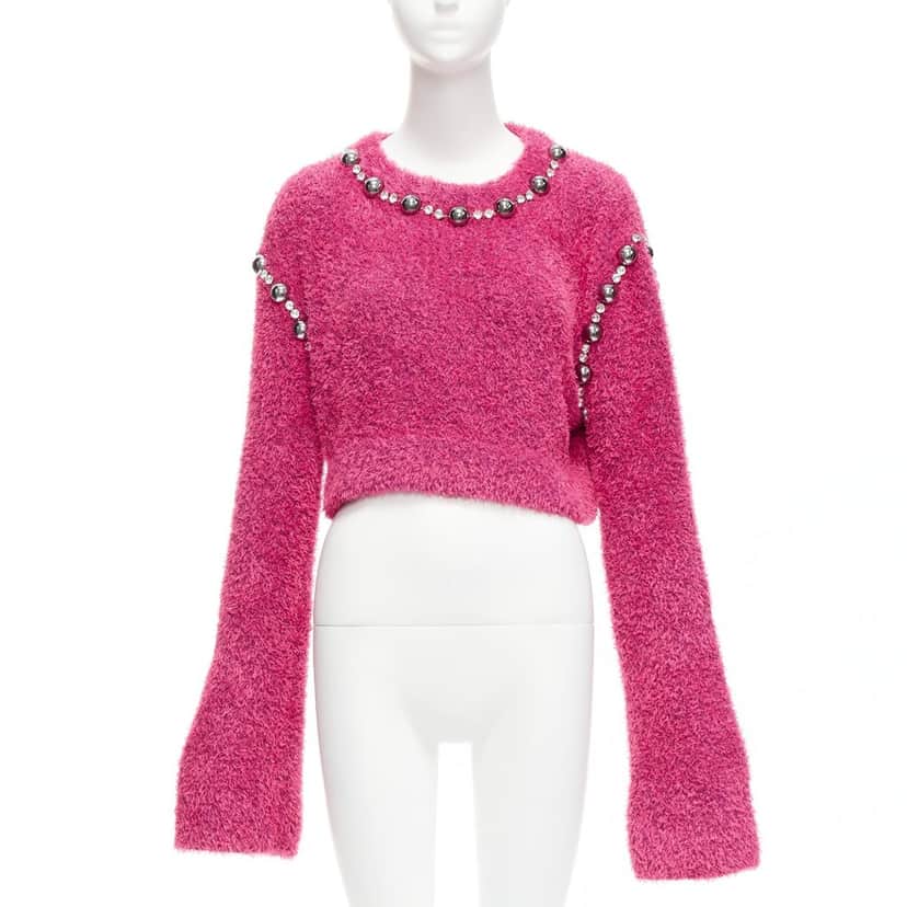 Area Dome Stud Sweater Pink Cotton Never worn - Front View