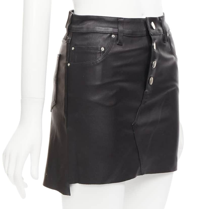 Amiri Leather Mini Skirt Black Leather Good condition - Front View
