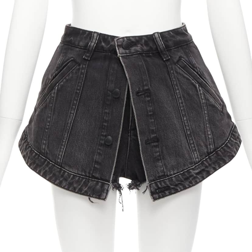 Alexander Wang Cutaway Skort Shorts Black Cotton Very good condition - Front View
