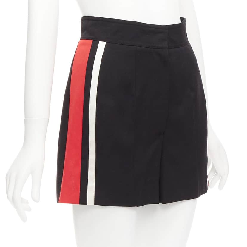 Alexander McQueen Stripe Wool Shorts Black Wool Never worn - Front View