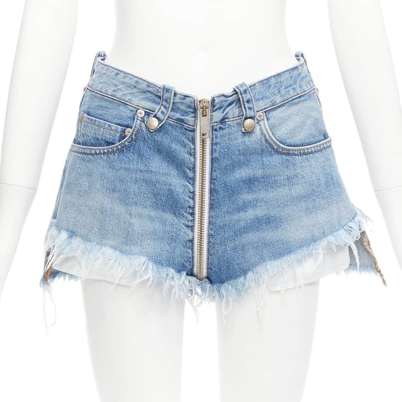 Unravel Project Zip Denim Shorts Blue Never worn - Front View