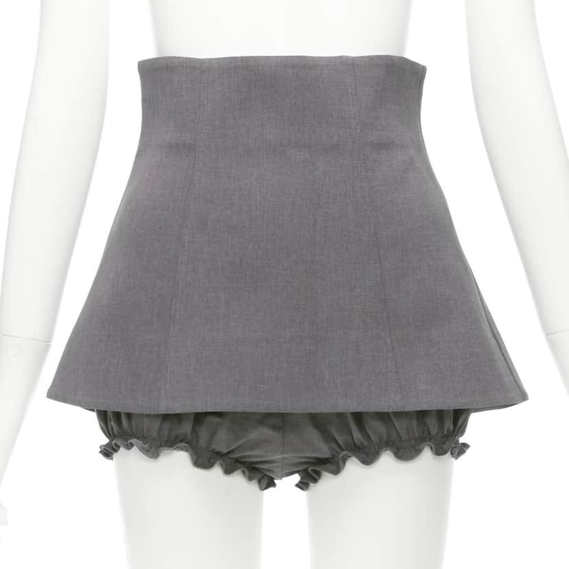 Shushu Tong Ruffle Layer Shorts Grey Polyester Never worn - Front View