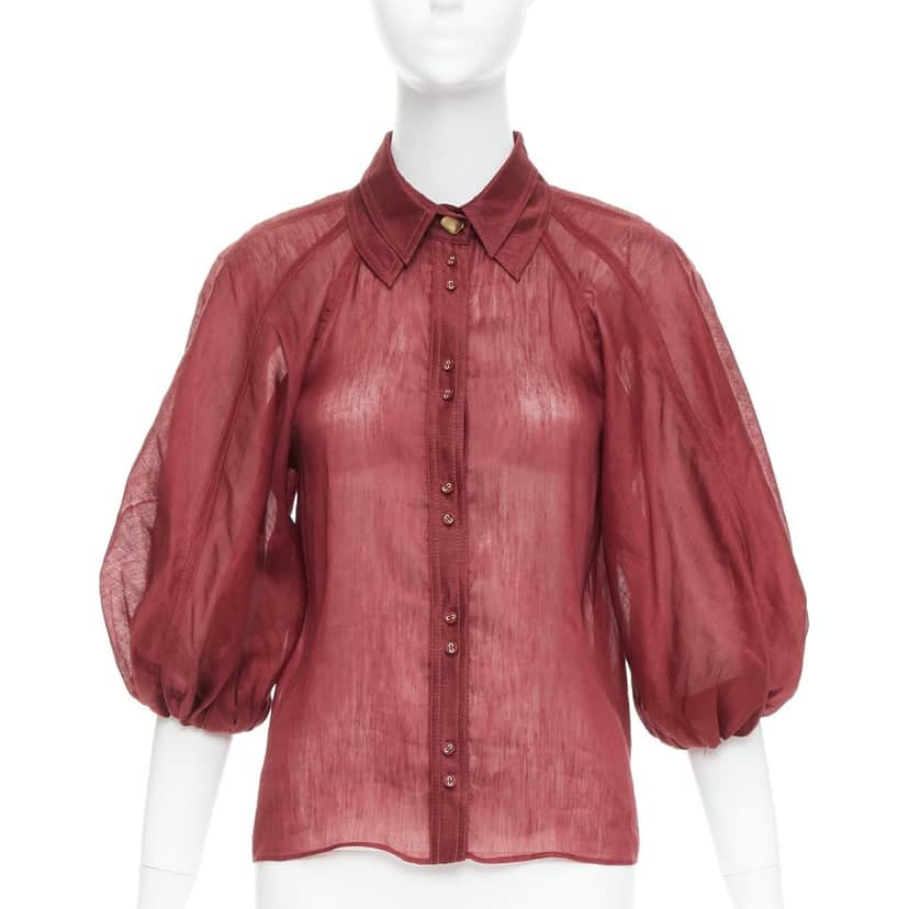 Aje Palms Burgundy Silk Very good condition - Front View