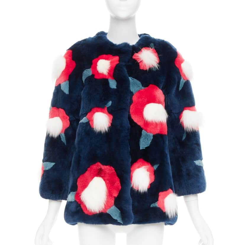 Yves Salomon Product Navy Fur Very good condition - Front View