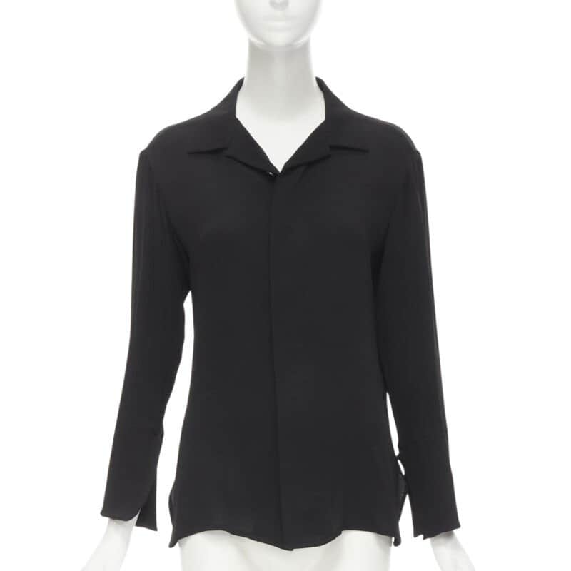 Yohji Yamamoto Silk Crepe Shirt Black Silk Never worn - Front View