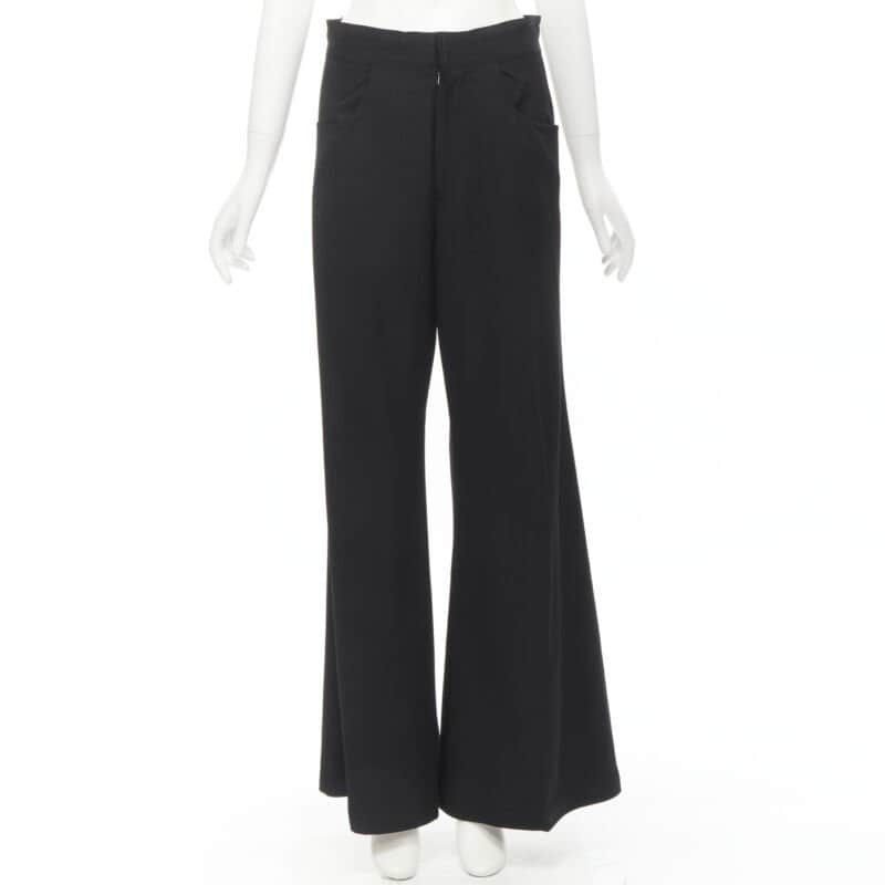 Yohji Yamamoto Wool Wide Pants Black Wool Never worn - Front View