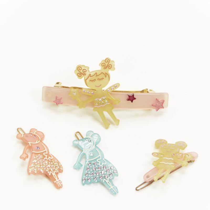 NON SIGNE / UNSIGNED Fairy Hair Clips MultiColor Plastic Very good condition - Front View