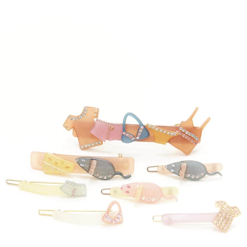 NON SIGNE / UNSIGNED Pastel Acrylic Clips MultiColor Plastic Very good condition - Front View