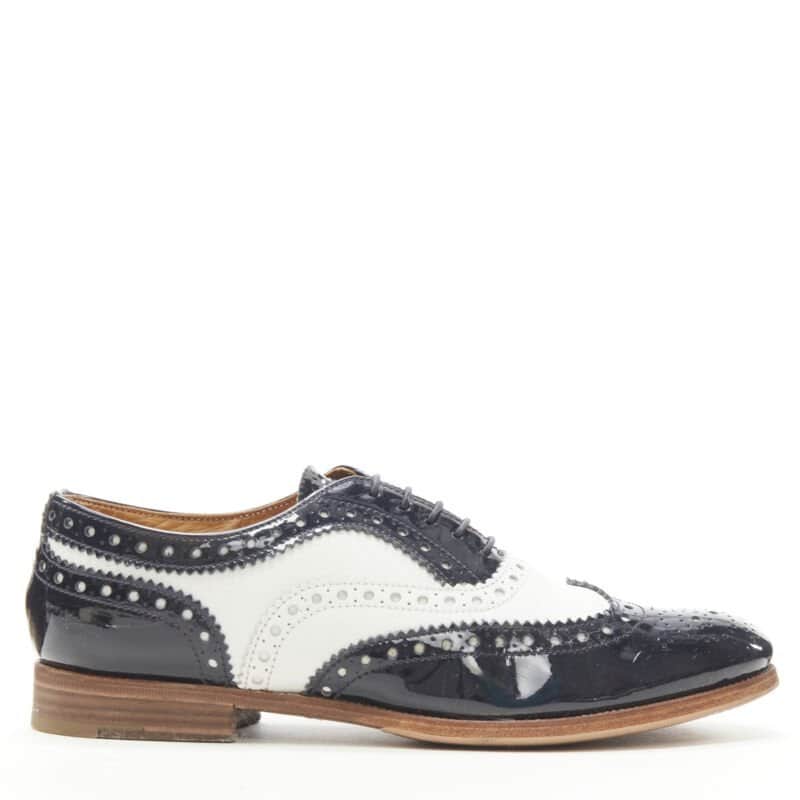 Church's Patent Fringe Brogue Black Leather Very good condition - Front View