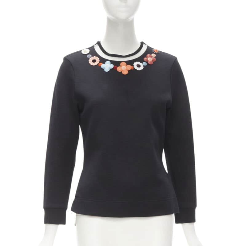 Fendi Flowerland Pullover Black Cotton Very good condition - Front View