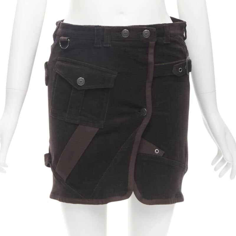 Burberry Corduroy Trench Skirt Brown Polyester Never worn - Front View