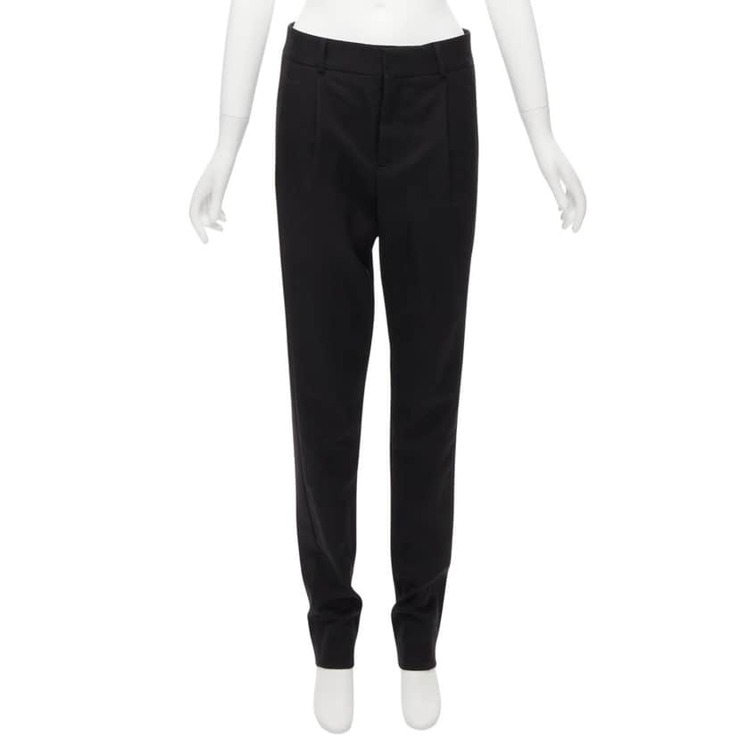 Saint Laurent Wool Pleat Trousers Black Wool Very good condition - Front View