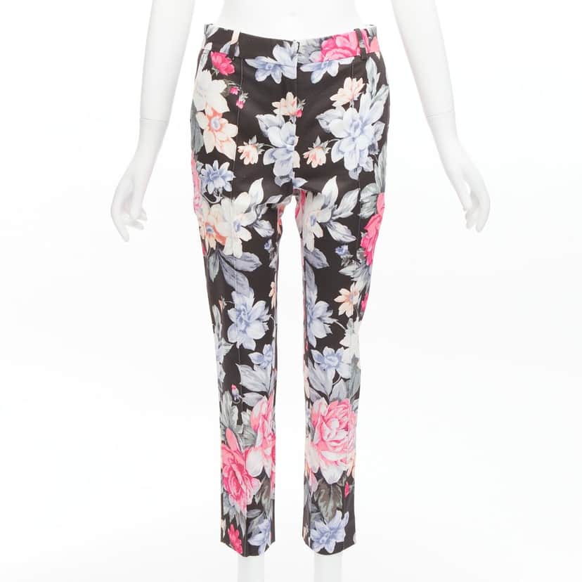 Celine Floral Tapered Pants MultiColor Cotton Never worn - Front View