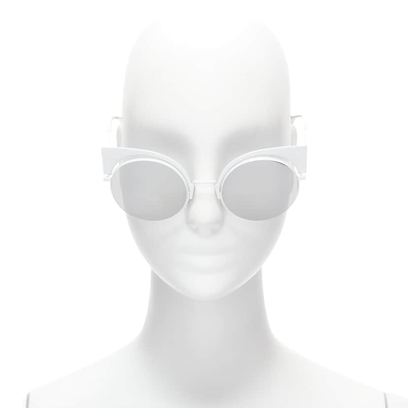 Fendi Gradient Cat Eye Sunglasses White Metal Never worn - Front View