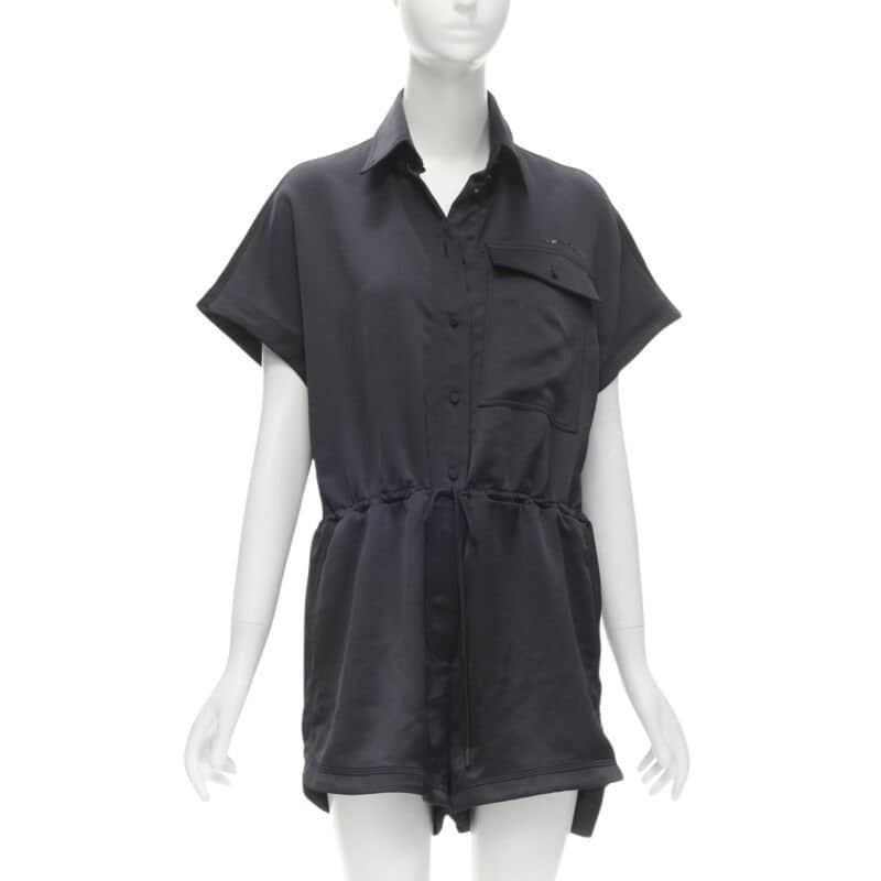 OFF-WHITE Logo Pocket Romper Black Polyester Very good condition - Front View