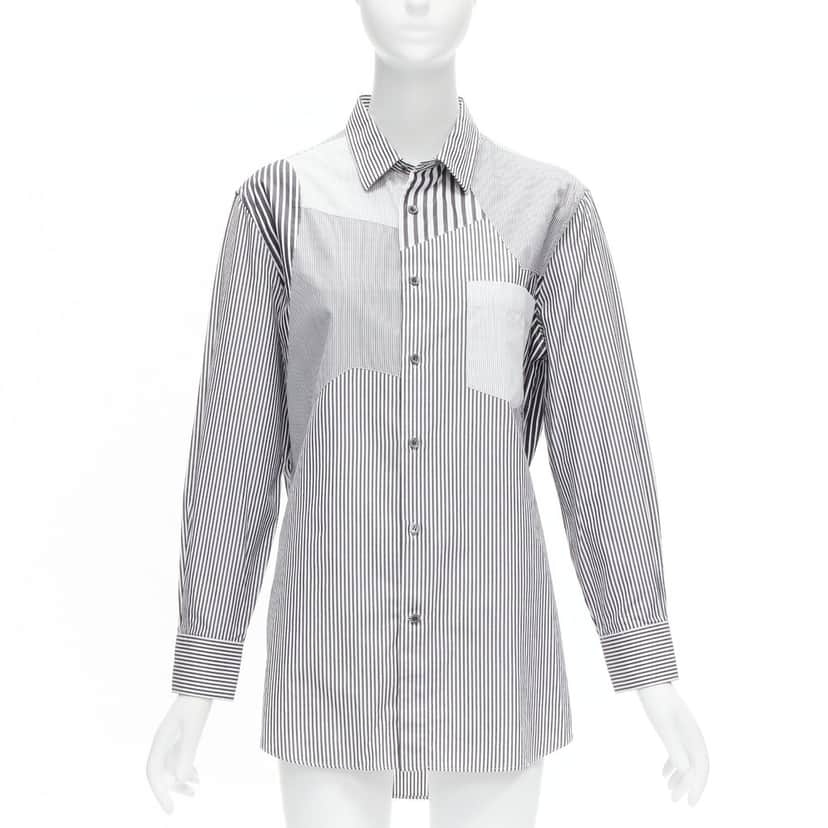Alexander McQueen Mixed Stripe Shirt Grey Cotton Never worn - Front View