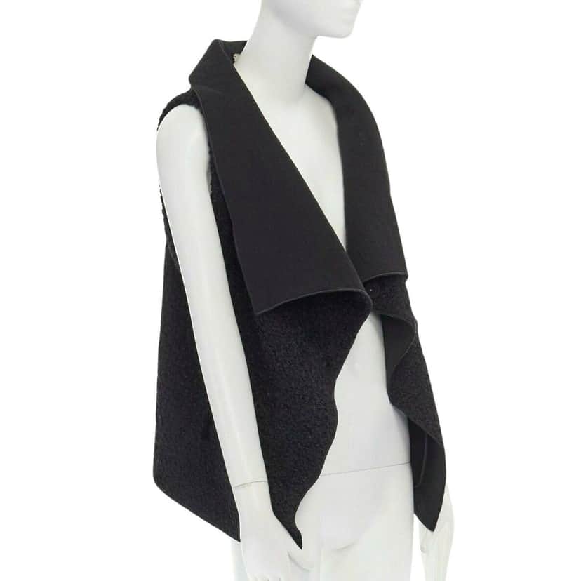 Roland Mouret Wool Draped Vest Jacket Black Wool Never worn - Front View