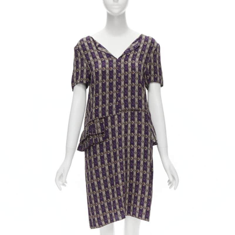 Marni Jewel Print Dress Purple Silk Never worn - Front View