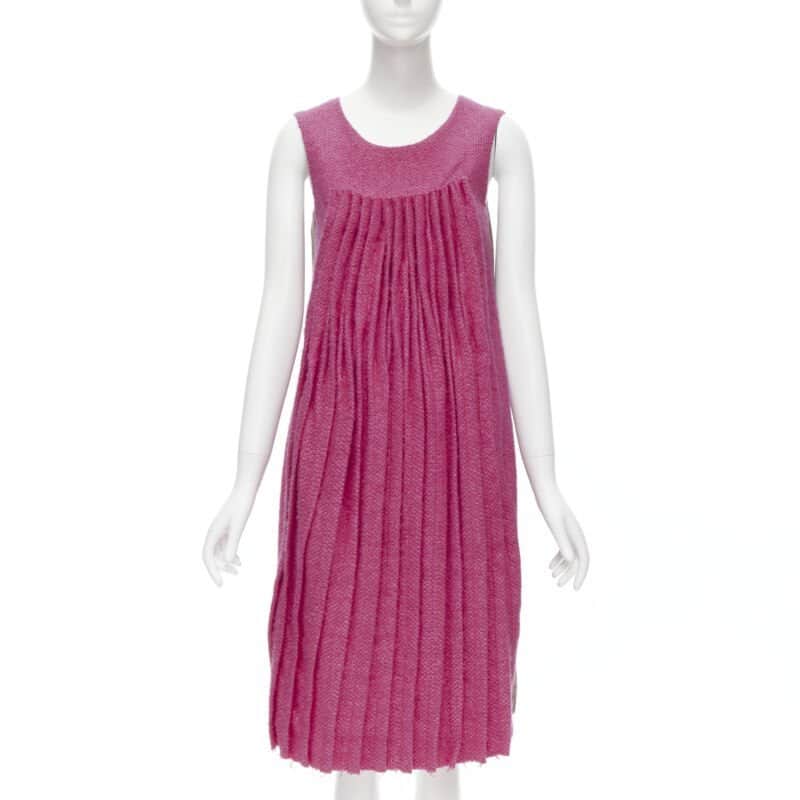 Marni Tweed Pleat Dress Pink Tweed Never worn - Front View
