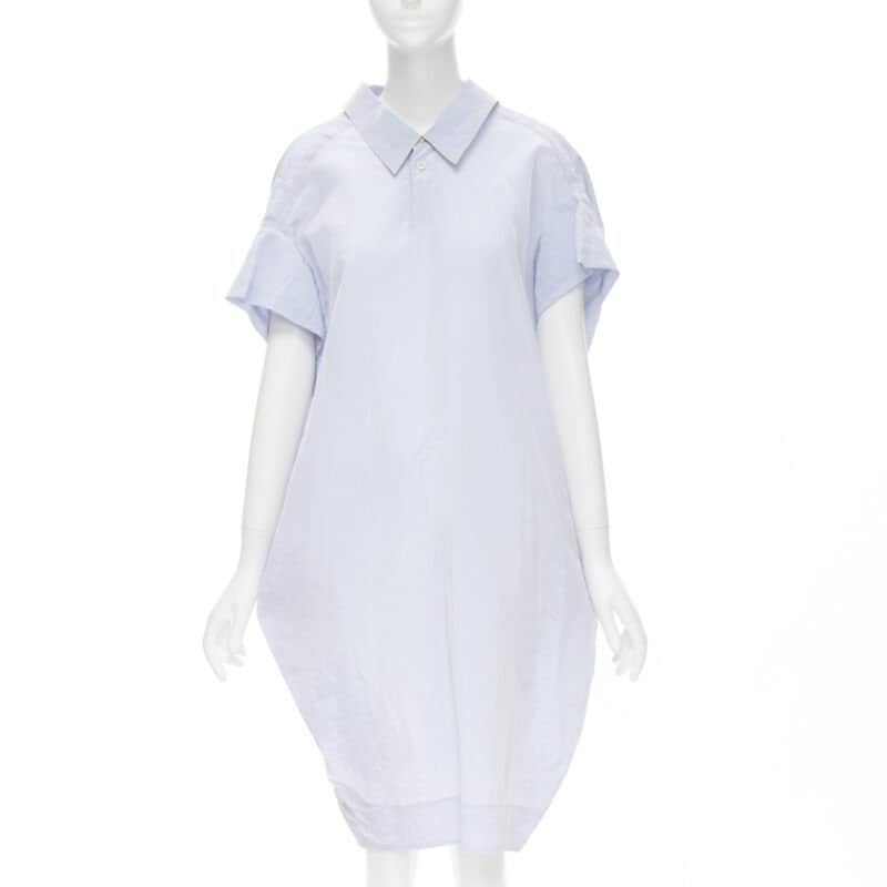 Marni Crinkled Boxy Dress Blue Viscose Never worn - Front View