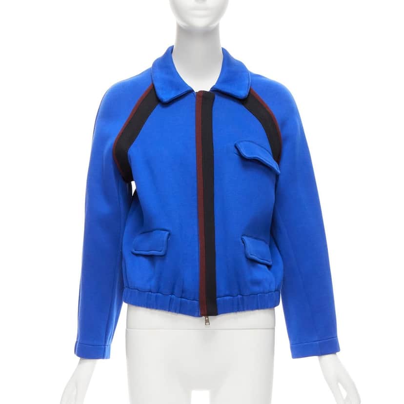 Marni Electric Blue Bomber Jacket Blue Cotton Very good condition - Front View