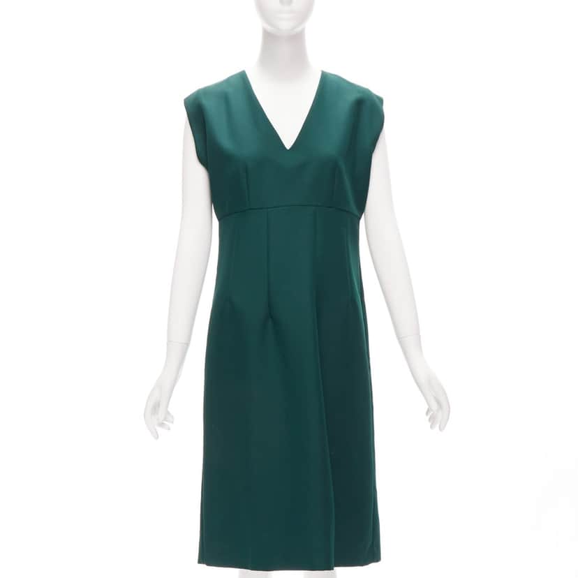 Marni Twill Pleat Dress Green Polyester Never worn - Front View