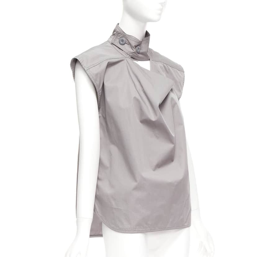Marni Drape Utility Top Grey Cotton Very good condition - Front View