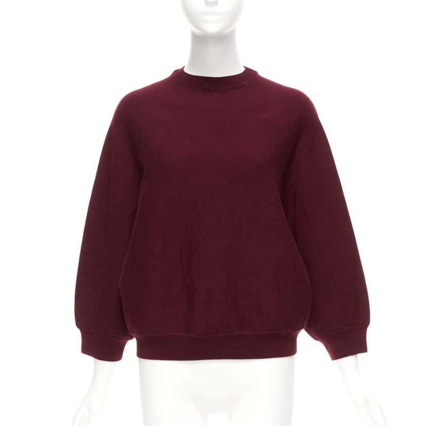Marni Burgundy Crop Sweater Burgundy Wool Never worn - Front View