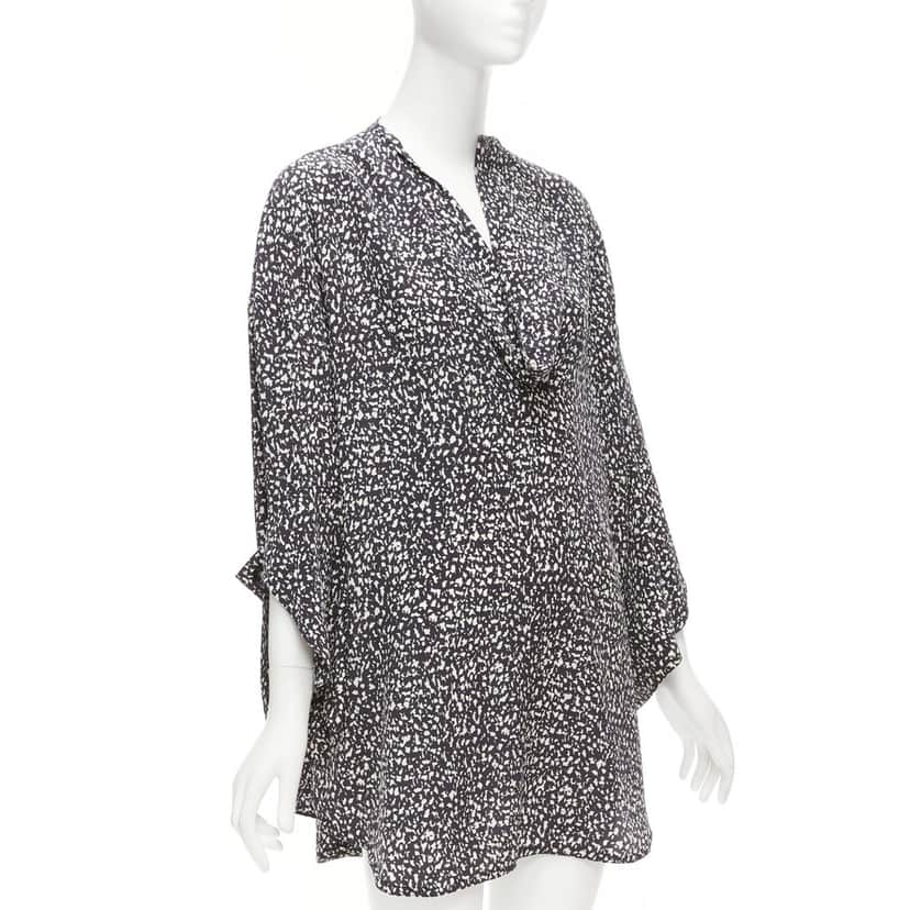 Marni Speckle Shirt Dress Black Silk Never worn - Front View