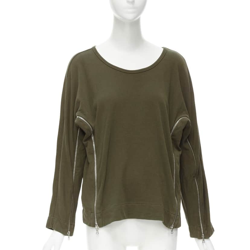 Dries Van Noten Zip Detail Sweater Brown Cotton Never worn - Front View