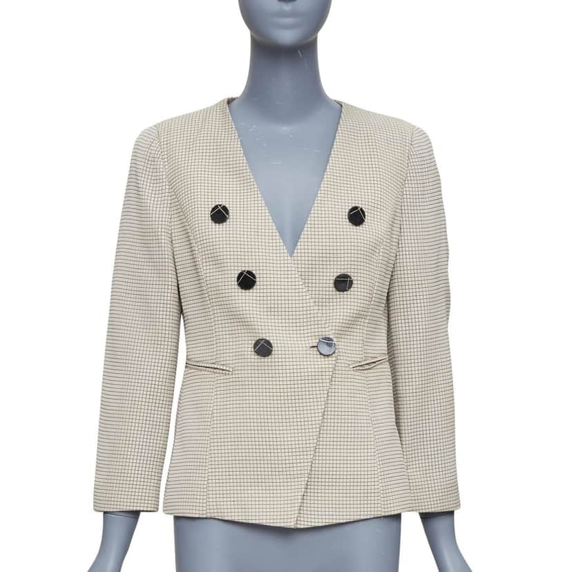 Emporio Armani Velvet Tuxedo Blazer Beige Polyester Very good condition - Front View