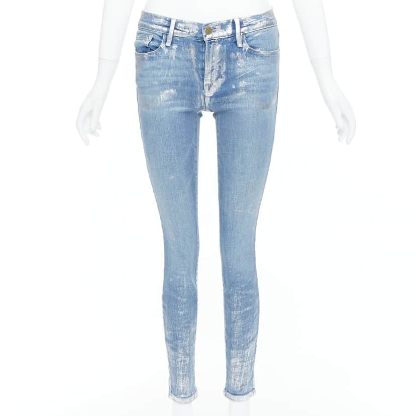 Frame Le Skinny de Jeanne Blue Cotton Very good condition - Front View