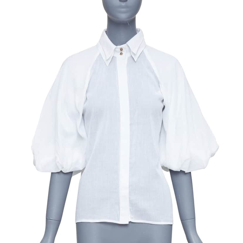Aje Victorian Puff Shirt White Cotton Very good condition - Front View