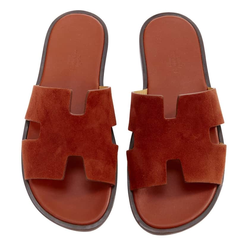 Hermes Izmir Brown Suede Very good condition - Front View