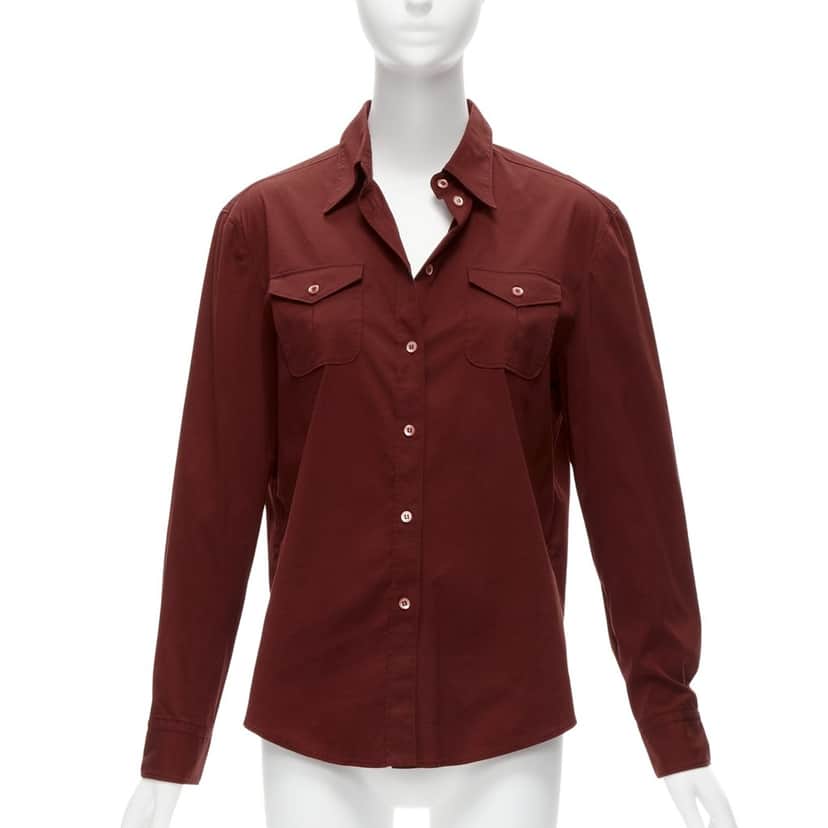 Prada Double Flap Shirt Red Cotton Never worn - Front View