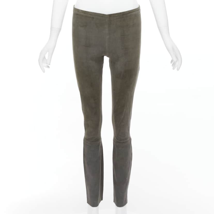 Haider Ackermann Moto Cuffed Pants Grey Suede Fair condition - Front View