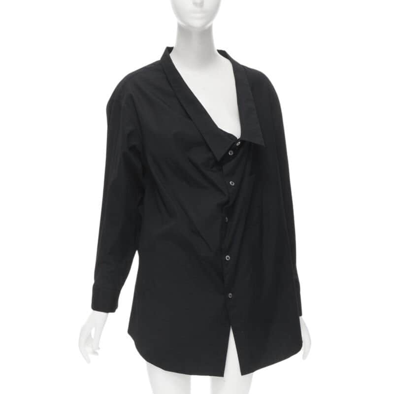 Comme Des Garcons Asymmetric Collar Shirt Black Cotton Very good condition - Front View