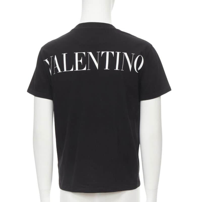 VALENTINO GARAVANI Lace Pocket T-Shirt Black Cotton Never worn - Front View