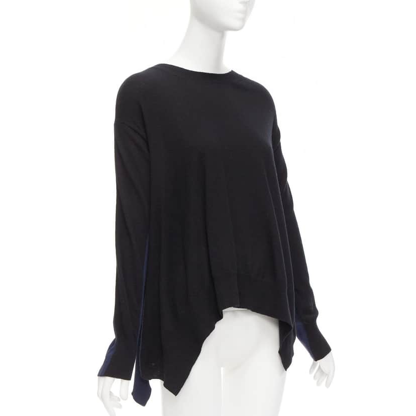 Stella McCartney Handkerchief Sweater Black Wool Never worn - Front View