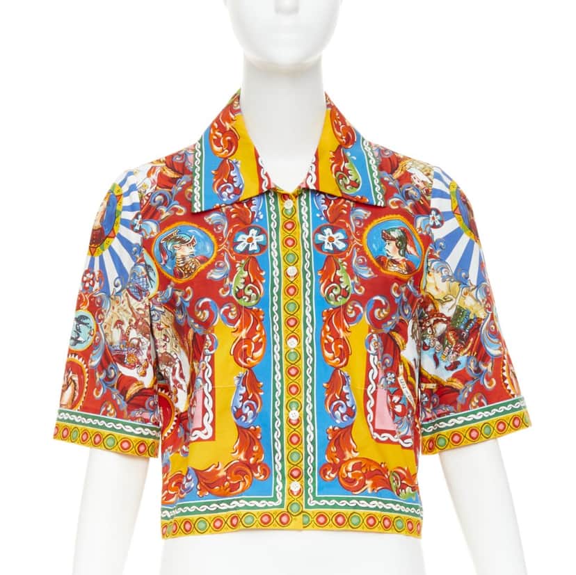 Dolce Gabbana Carretto Siciliano Print MultiColor Cotton Very good condition - Front View