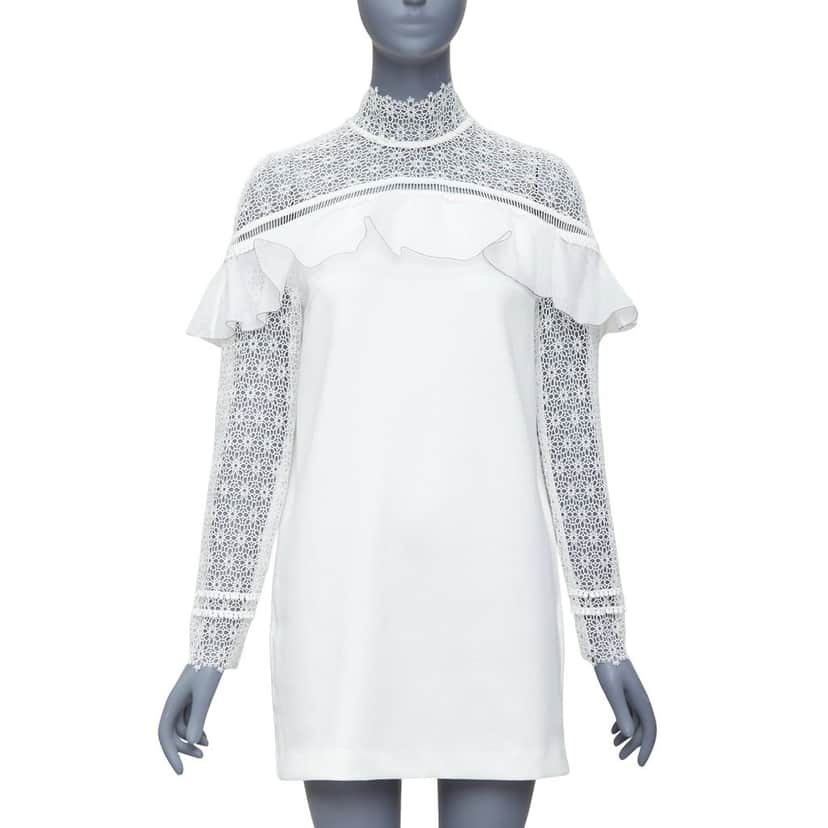 SELF-PORTRAIT Military cape shoulder White Polyester Never worn, with tag - Front View