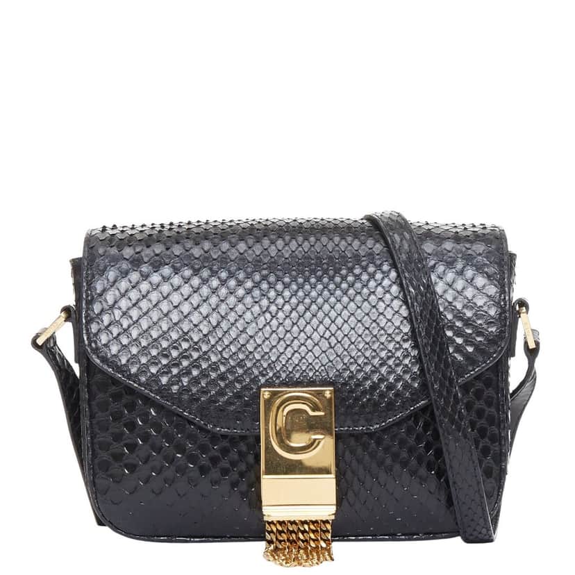 Celine C Bag Black Leather Good condition - Front View