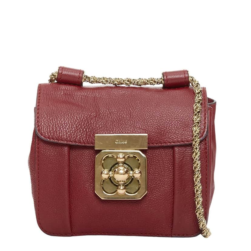 Chloe Elsie Burgundy Leather Fair condition - Front View